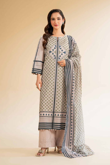 Nishat Linen 3 Piece - Printed Embroidered Suit - 42519173 Online Shopping